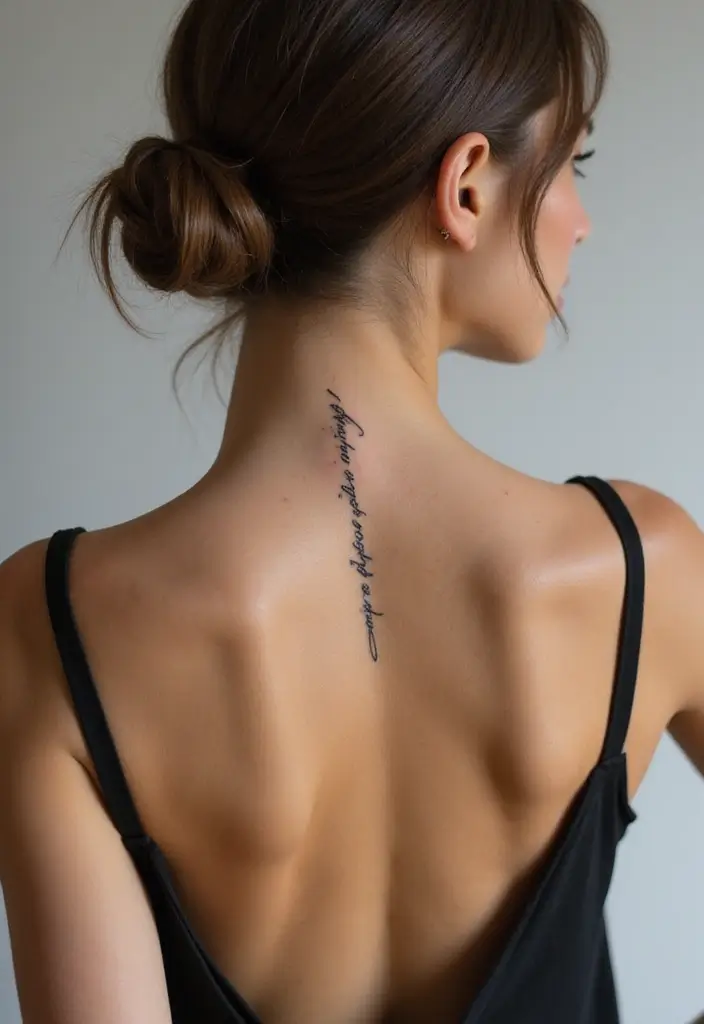 25 Fine Line Spine Tattoo Ideas That Are Minimal Yet Stunning - 25. Simple Quote
