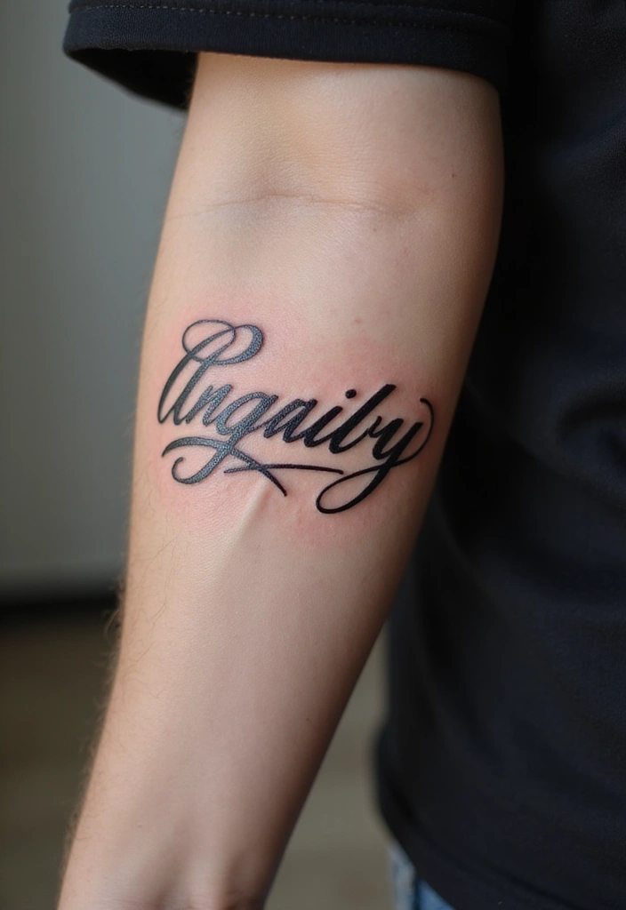 25 Quarter Sleeve Tattoos for Men Who Prefer Subtle Art - 12. Script Tattoos