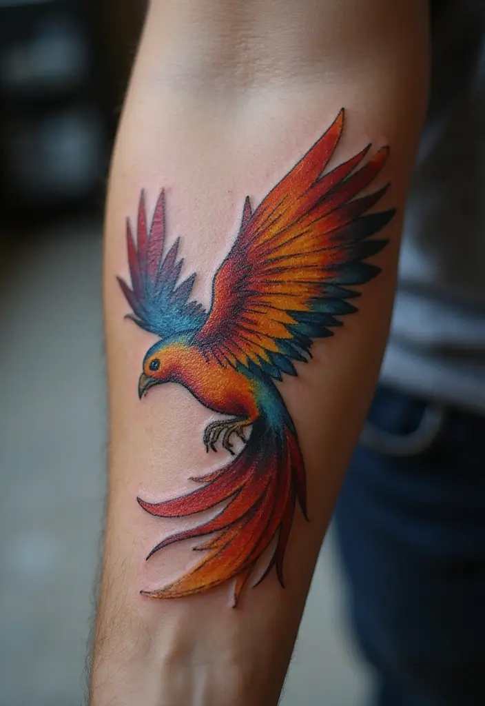 25 Quarter Sleeve Tattoos for Men Who Prefer Subtle Art - 13. Phoenix Rising