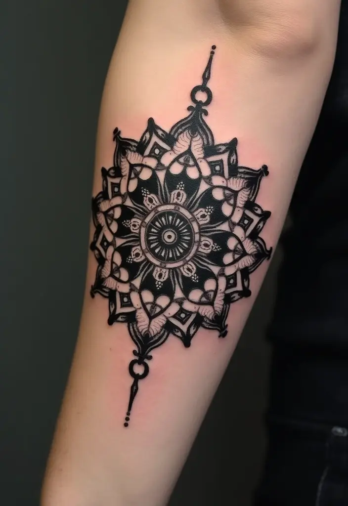 25 Quarter Sleeve Tattoos for Men Who Prefer Subtle Art - 19. Mandala Designs