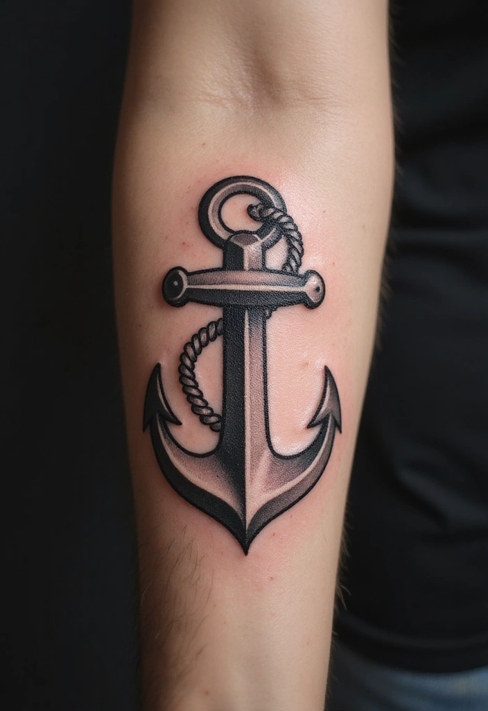 25 Quarter Sleeve Tattoos for Men Who Prefer Subtle Art - 9. Anchor Tattoo