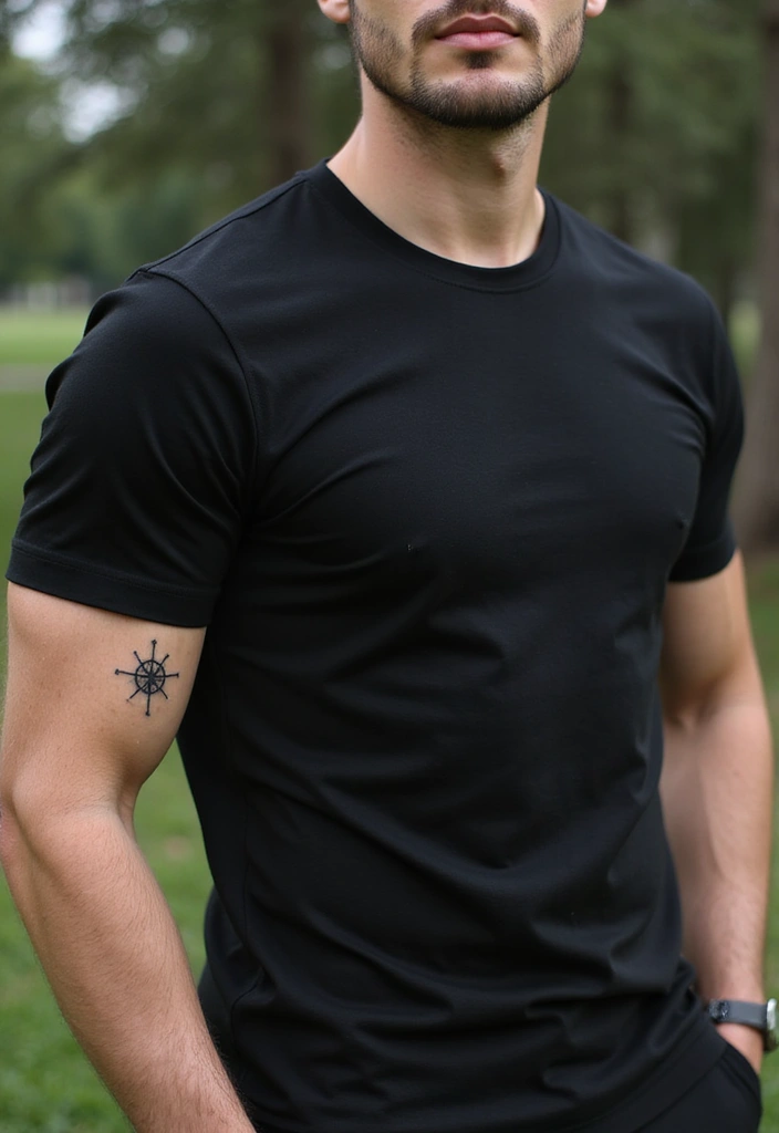 25 Small Arm Tattoos for Men That Make a Subtle Impact - 5. Minimalist Compass