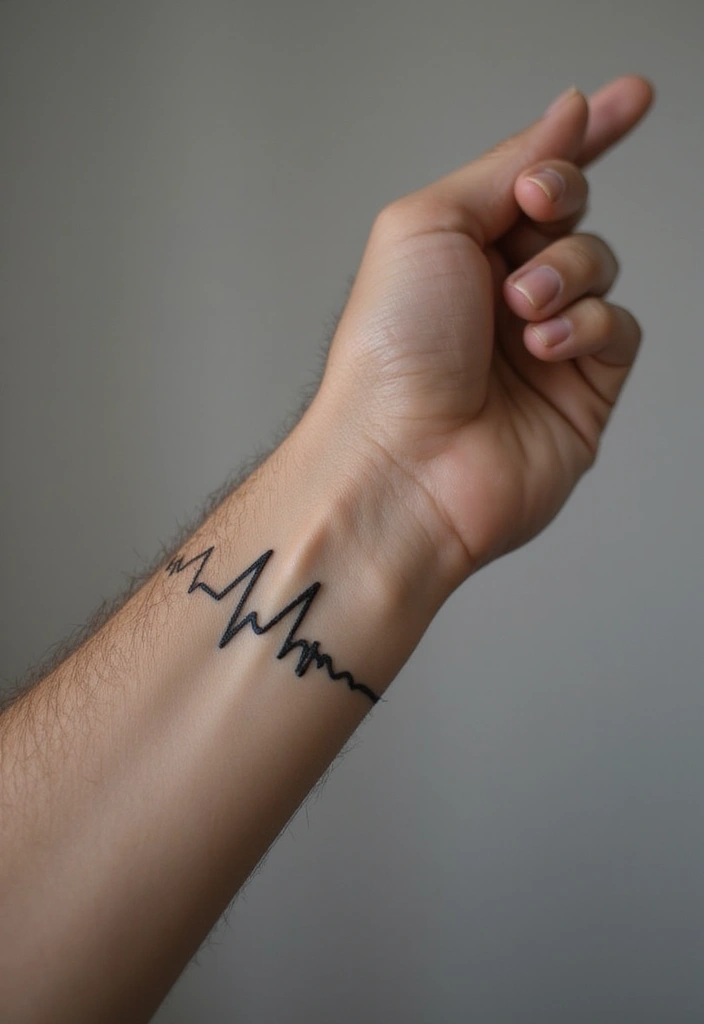 25 Small Arm Tattoos for Men That Make a Subtle Impact - 8. Heartbeat Line