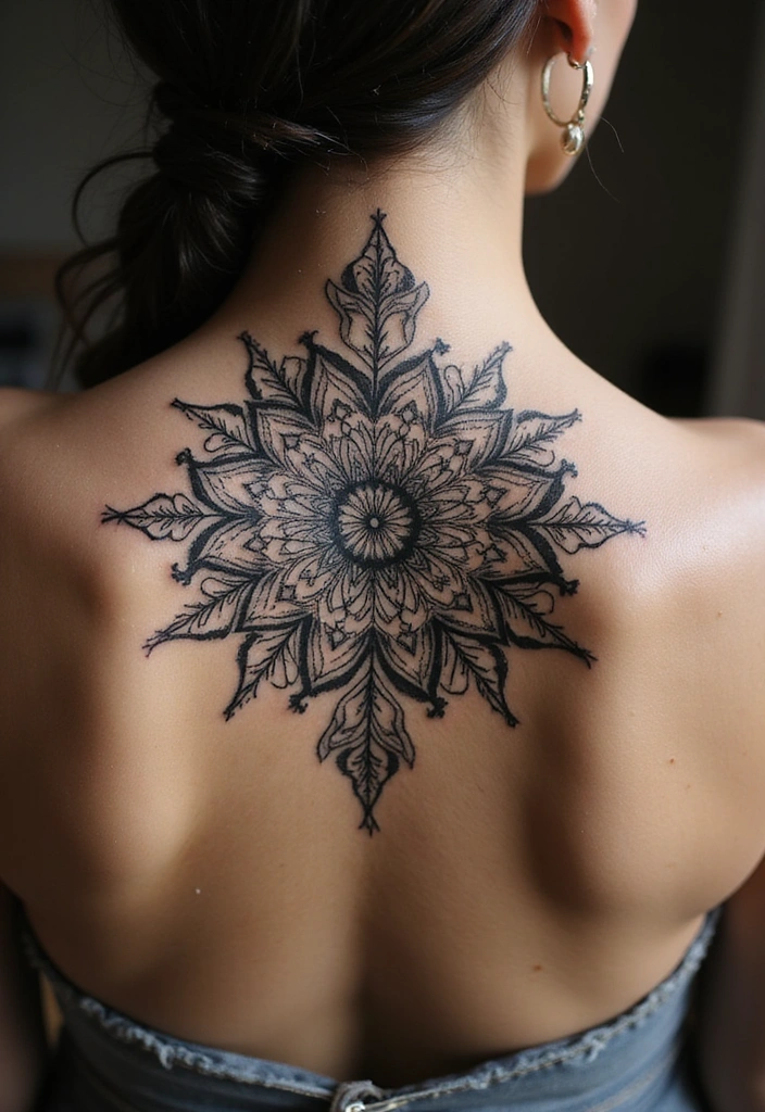 25 Spine Tattoos for Black Women That Radiate Power - 21. Intricate Mandala Designs