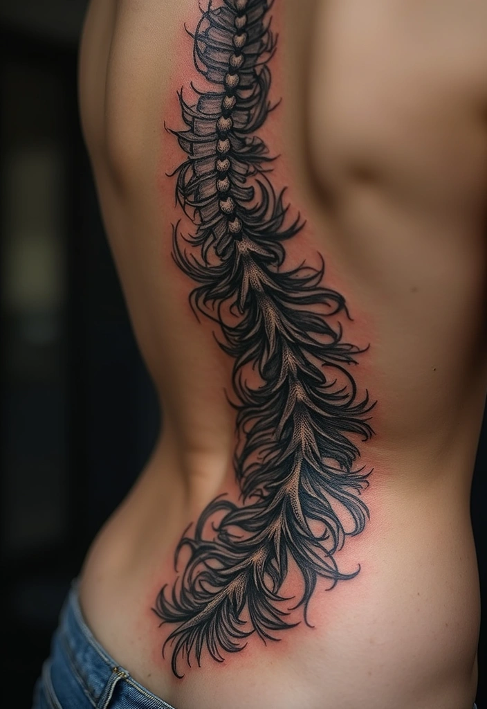 25 Spine Tattoos for Black Women That Radiate Power - 23. Personal Mantras and Affirmations