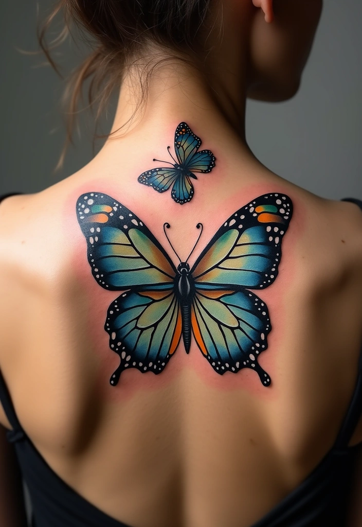 25 Spine Tattoos for Women Unique and Eye-Catching - 17. Butterfly Tattoos