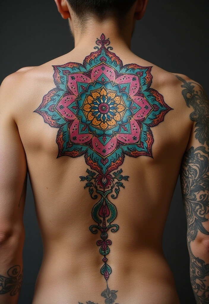 25 Spine Tattoos for Women Unique and Eye-Catching - 3. Mandala Designs