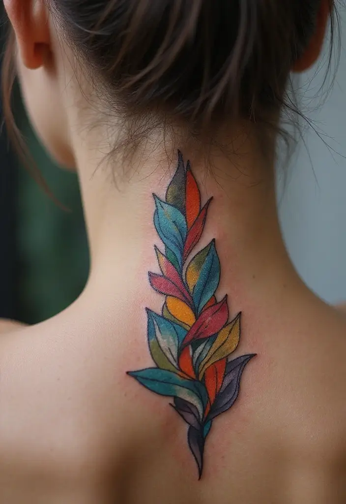 25 Spine Tattoos for Women Unique and Eye-Catching - 6. Abstract Art