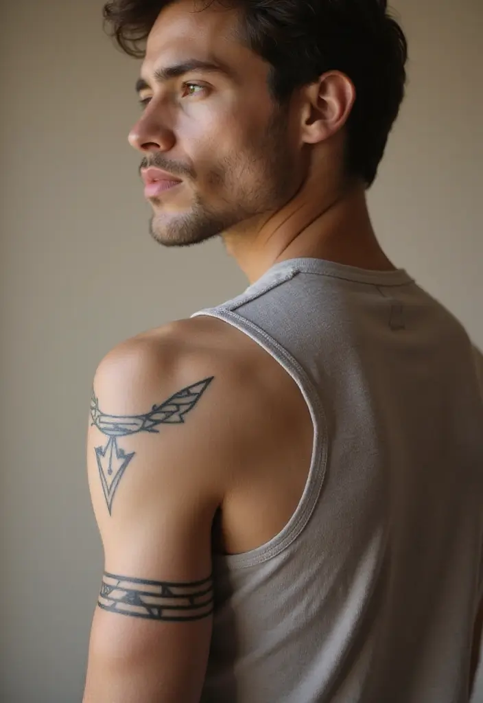 25 Tribal Sleeve Tattoos for Men That Represent Heritage - 14. Minimalistic Tribal Designs