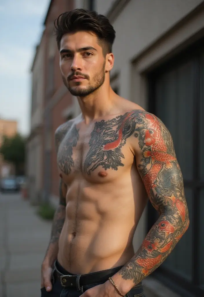 25 Tribal Sleeve Tattoos for Men That Represent Heritage - 7. Japanese Irezumi