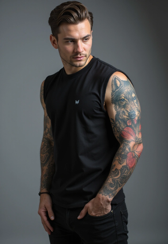 25 Wolf Sleeve Tattoos for Men That Symbolize Loyalty and Power - 11. Abstract Wolf Art