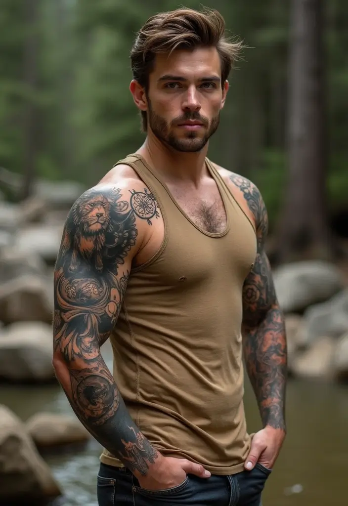 25 Wolf Sleeve Tattoos for Men That Symbolize Loyalty and Power - 6. Native American Wolf Symbolism