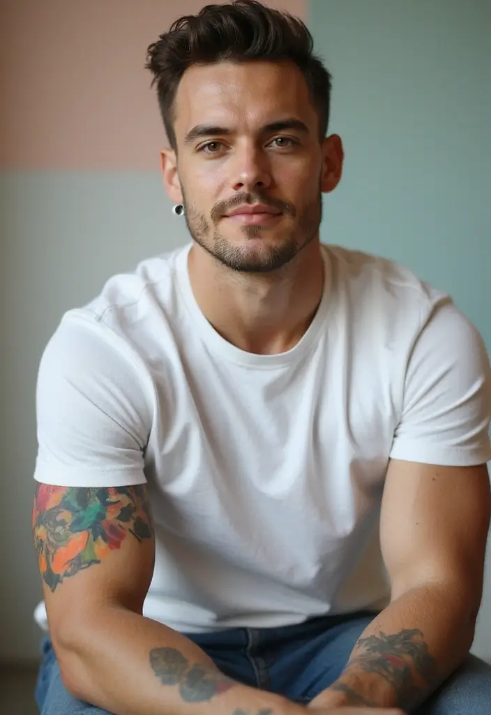 26 Cool Arm Tattoos for Men That Define Personality - 13. Artistic Brush Strokes