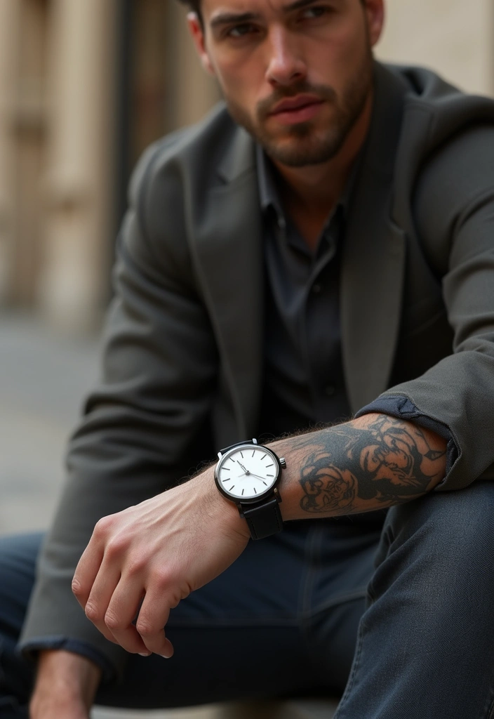 26 Cool Arm Tattoos for Men That Define Personality - 22. Minimalist Watches