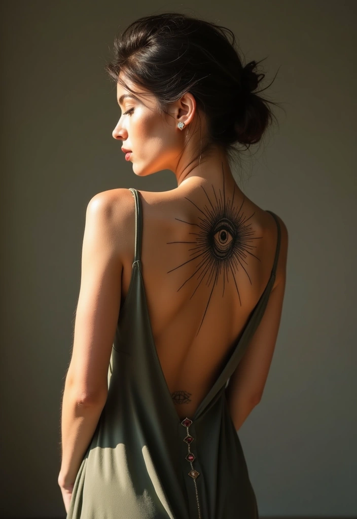 26 Cool Spine Tattoos for Women with a Unique Edge - 22. Eye of Providence