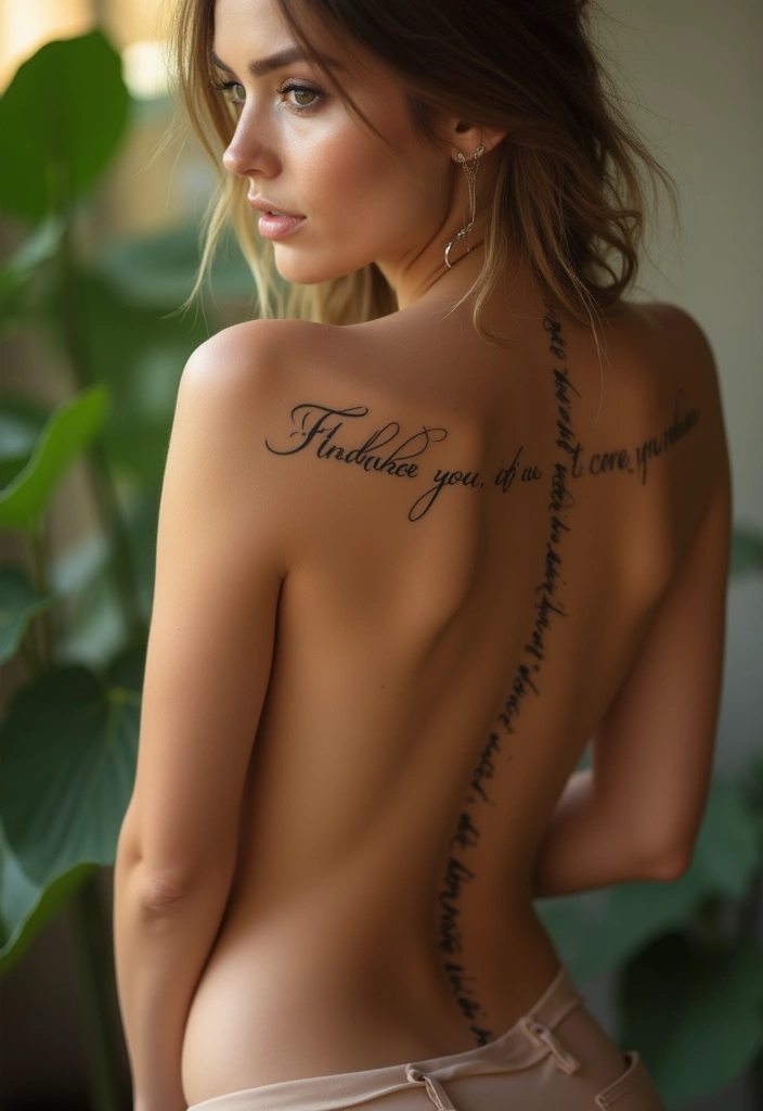 26 Cool Spine Tattoos for Women with a Unique Edge - 5. Inspiring Quotes