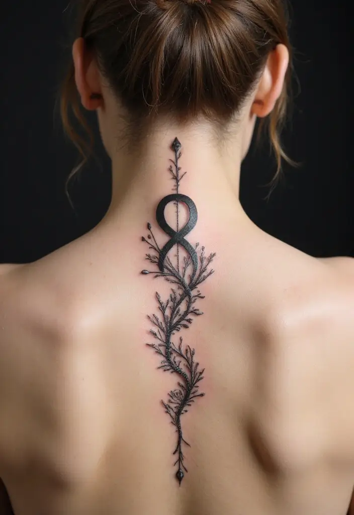 26 Meaningful Spine Tattoos for Women That Tell a Story - 22. Infinity Symbols