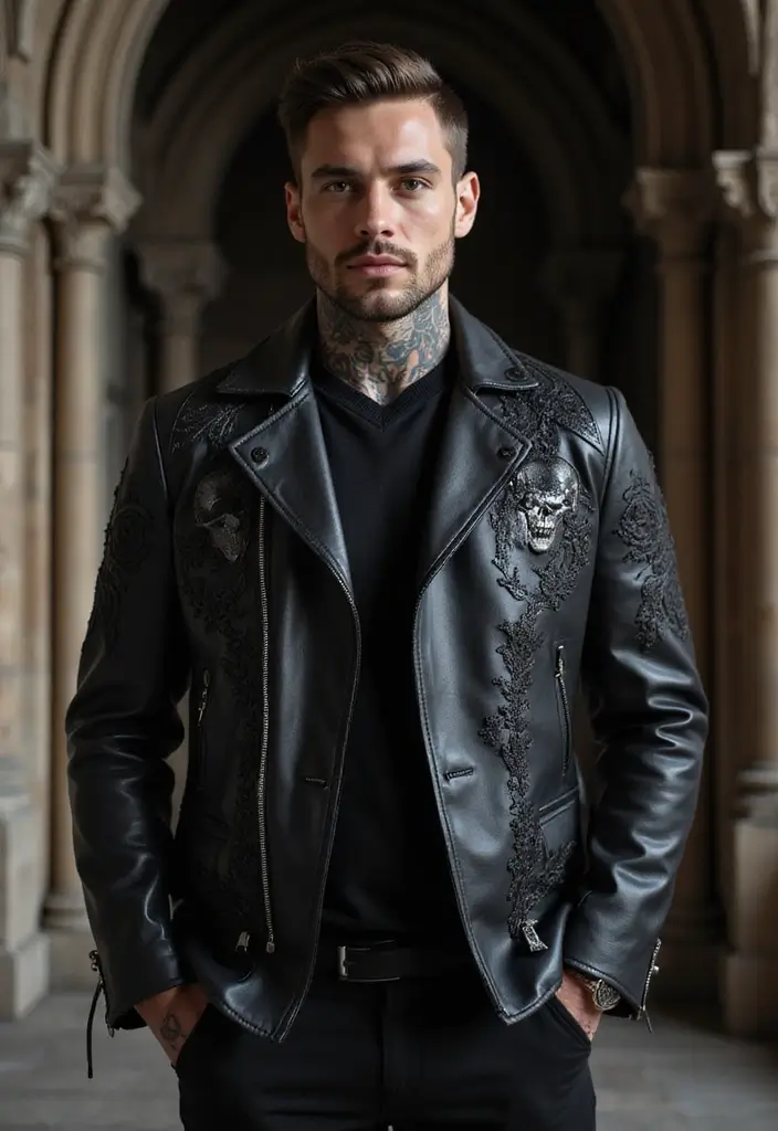 26 Skull Sleeve Tattoos for Men That Look Fearless - 13. Skull with Gothic Architecture