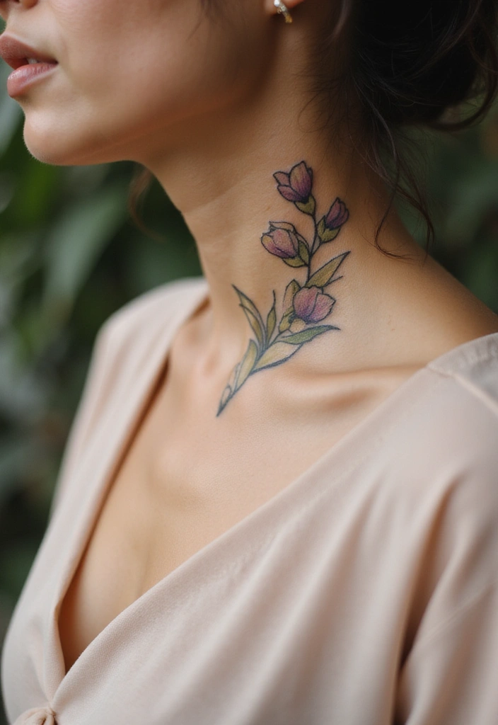 26 Small Neck Tattoos for Women Perfect for a Minimal Look - 16. Sweet Pea