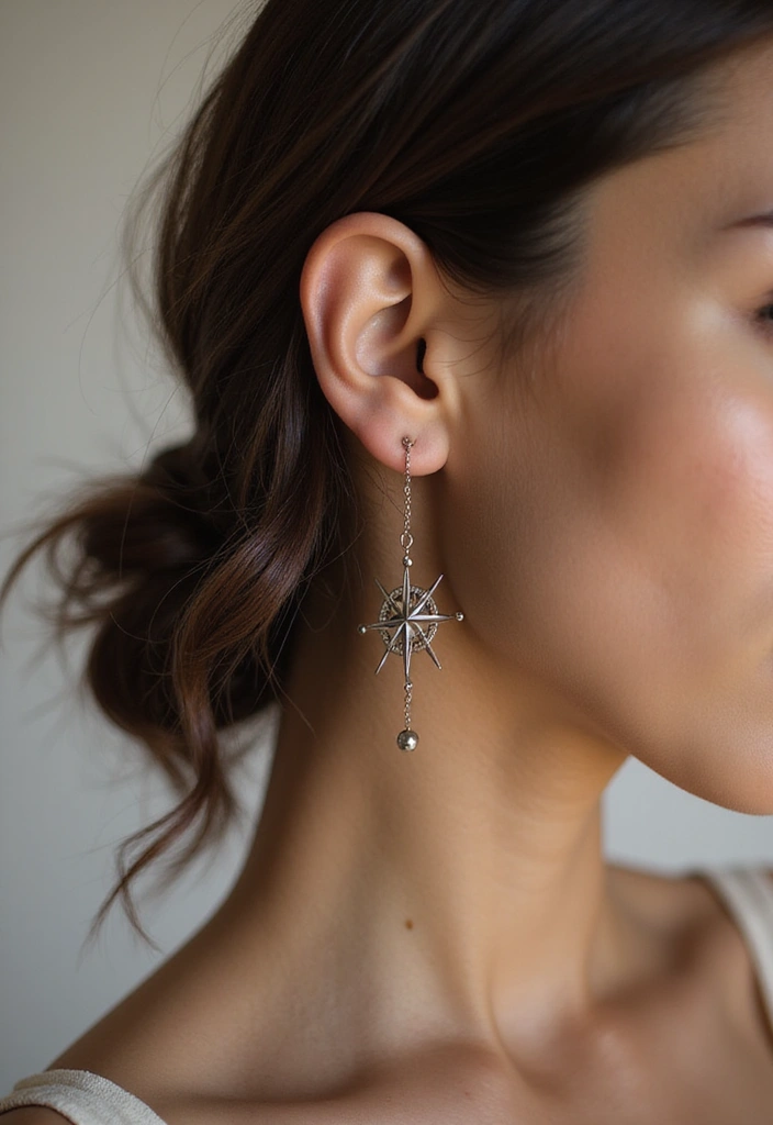 27 Behind Ear Tattoos for Women That Are Soft and Delicate - 17. Minimalist Compass