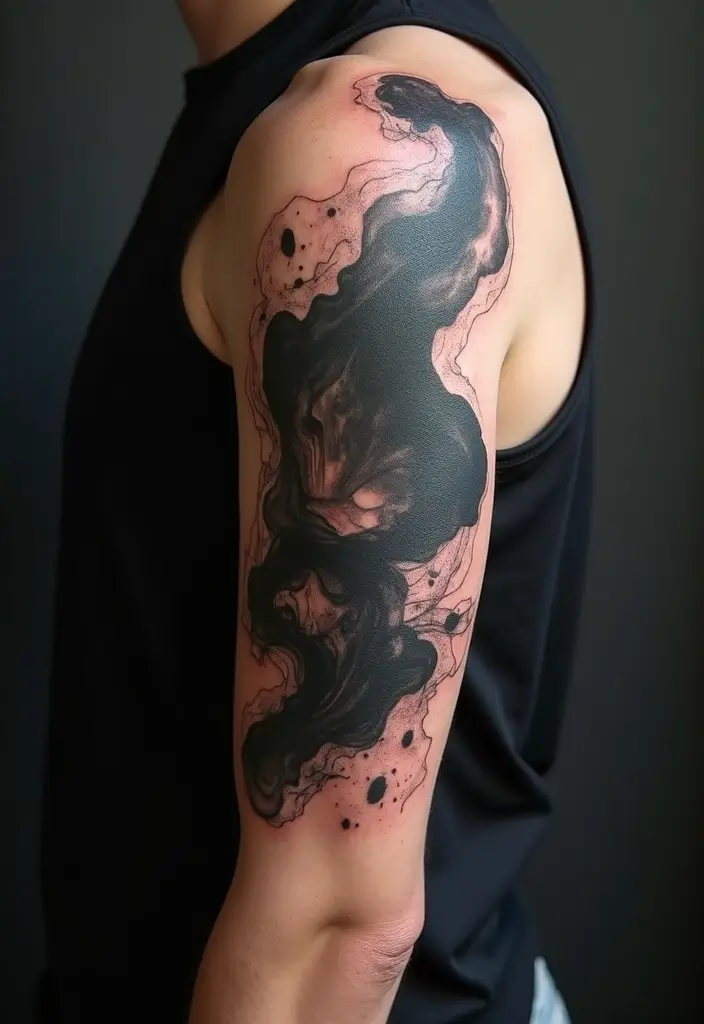 27 Black Sleeve Tattoos for Men That Look Timeless - 2. Abstract Ink Masterpieces