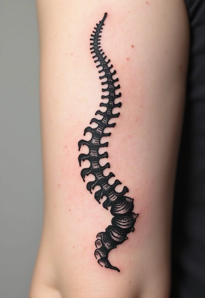 27 Elegant Spine Tattoos for Women Full of Grace - 2. Minimalist Line Art