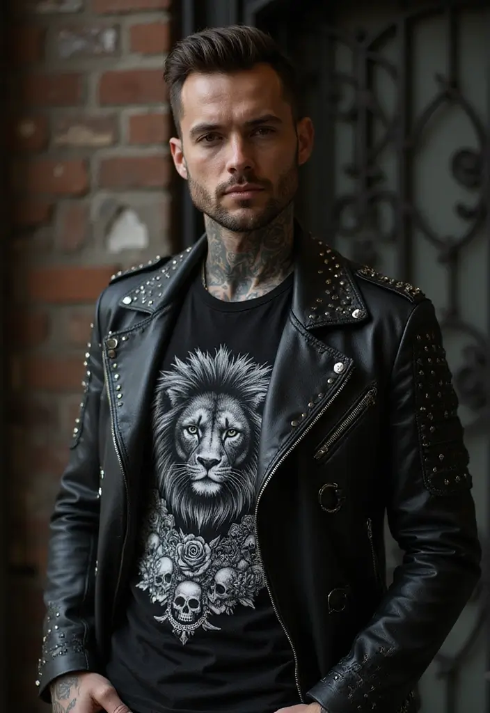 27 Lion Sleeve Tattoos for Men That Represent Courage and Pride - 8. Gothic Lion: Dark Elegance