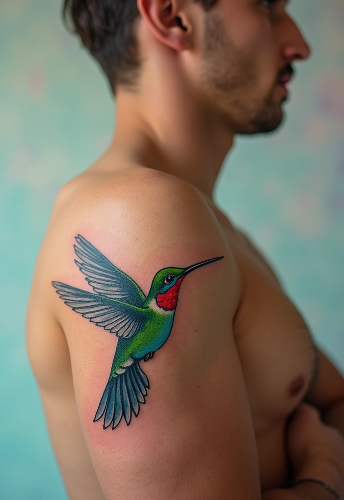 27 Masculine Arm Tattoos That Show Power and Confidence - 24. Hummingbirds