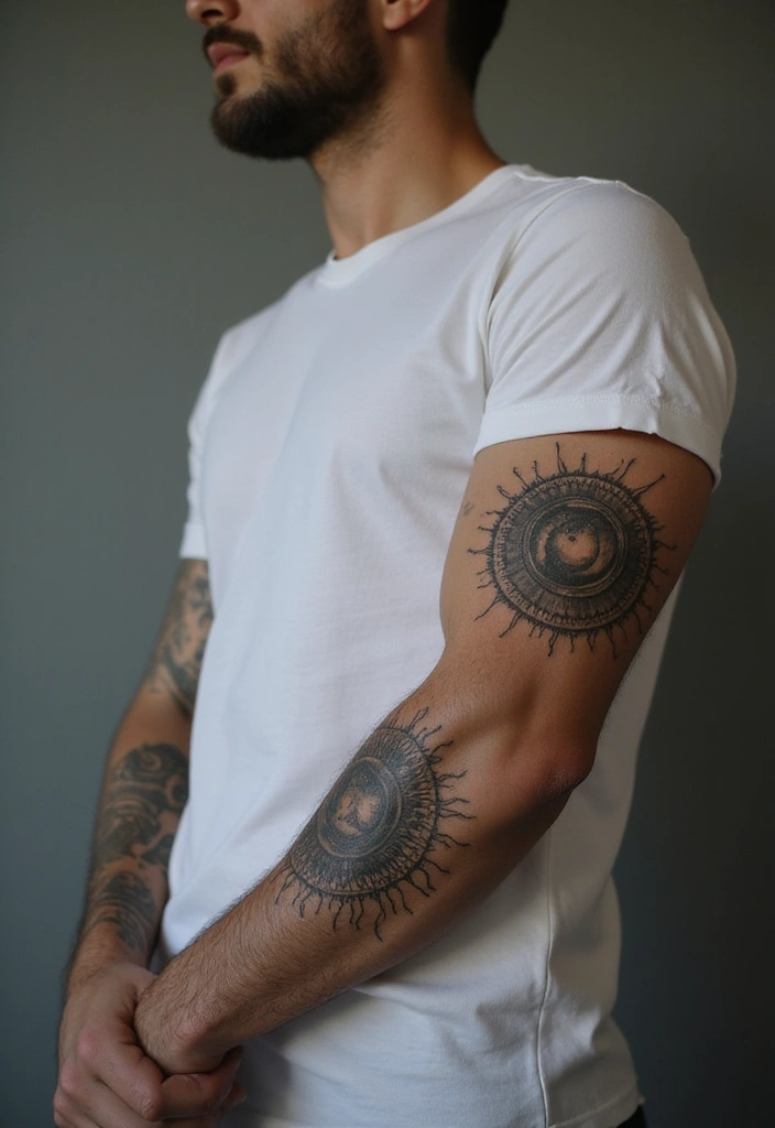 27 Masculine Arm Tattoos That Show Power and Confidence - 25. Celestial Bodies