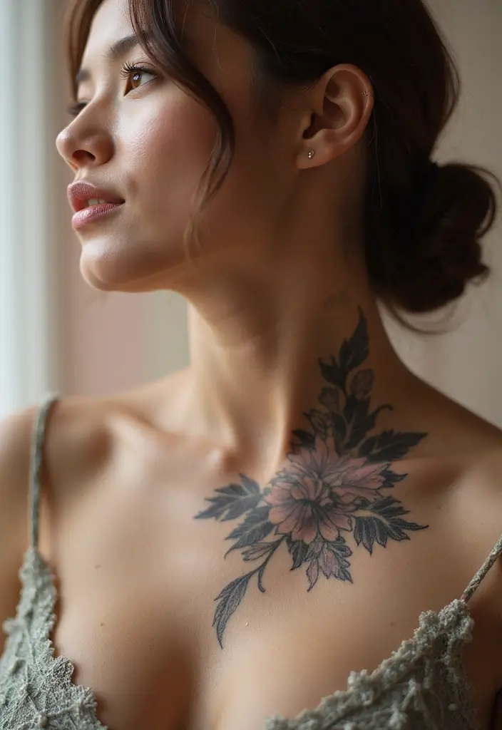 27 Neck Tattoos for Women That Look Bold and Classy - 22. Elegant Lace