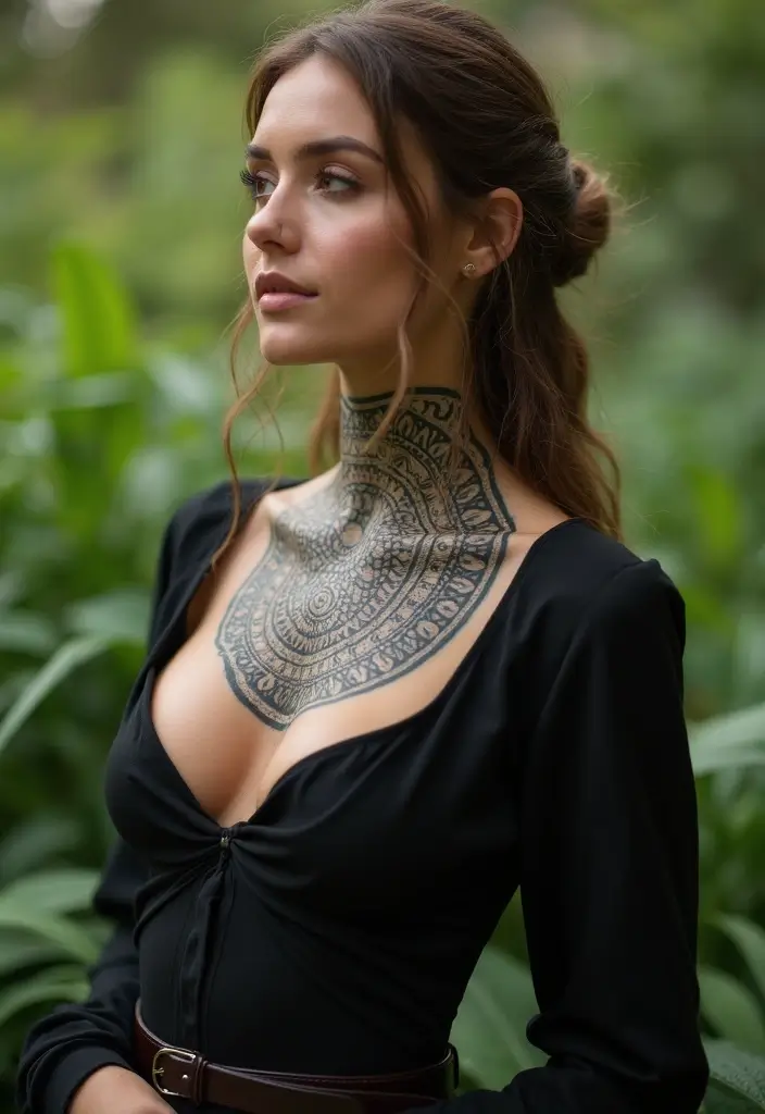 27 Neck Tattoos for Women That Look Bold and Classy - 7. Mandala Patterns