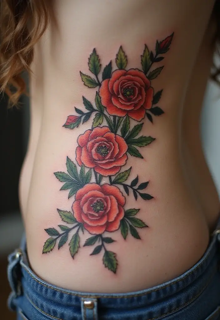 27 Unique Spine Tattoos for Women with Creative Designs - 1. Floral Elegance