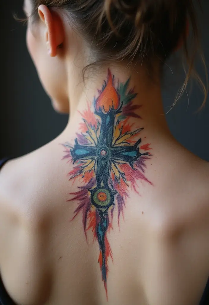 27 Unique Spine Tattoos for Women with Creative Designs - 12. Abstract Art