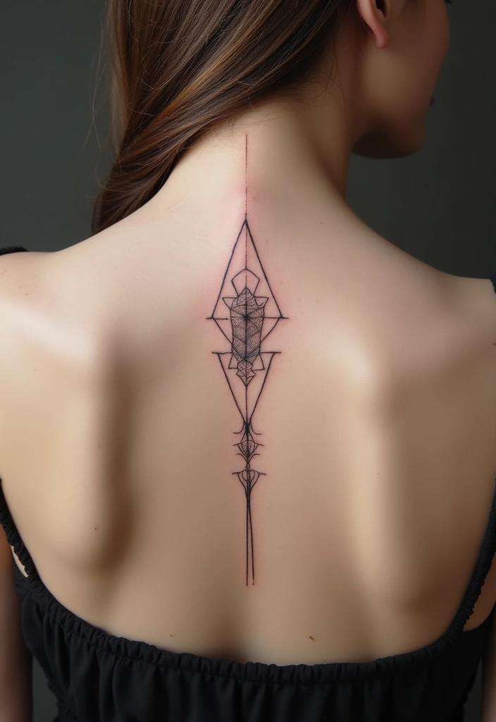 27 Unique Spine Tattoos for Women with Creative Designs - 13. Minimalist Designs