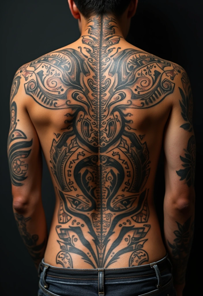 27 Unique Spine Tattoos for Women with Creative Designs - 16. Cultural Symbols