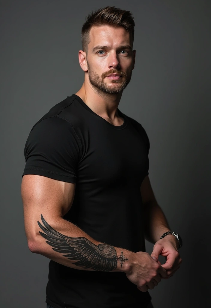 28 Angel Sleeve Tattoos for Men That Reflect Faith and Protection - 6. The Winged Cross