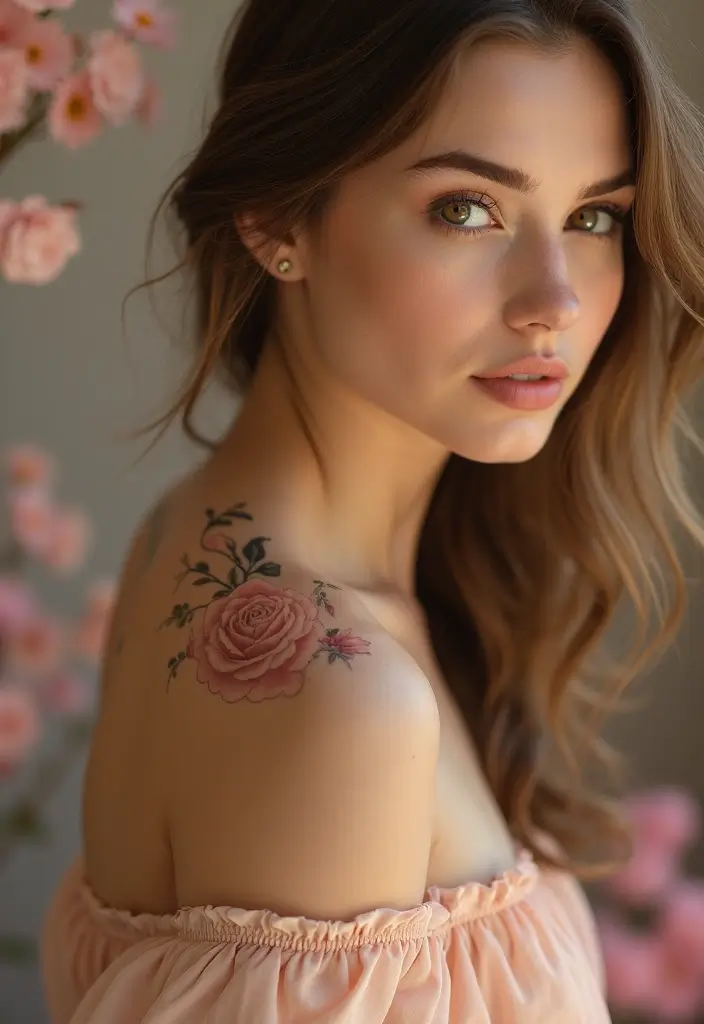 28 Behind the Neck Tattoos for Women That Look Trendy - 22. Simple Roses