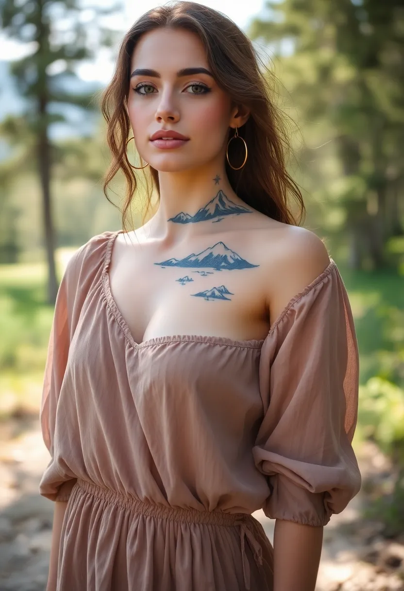 28 Behind the Neck Tattoos for Women That Look Trendy - 25. Waves and Mountains