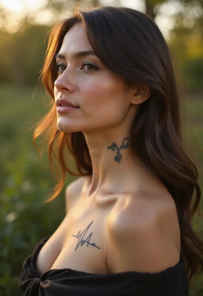 28 Behind the Neck Tattoos for Women That Look Trendy - 6. Heartbeats