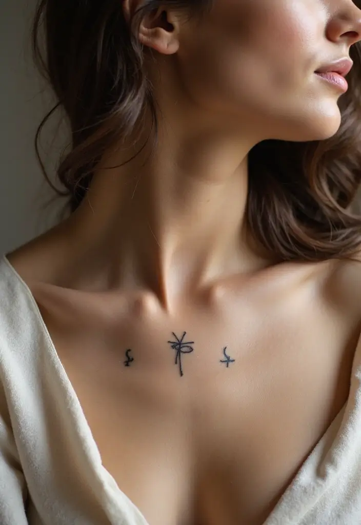 28 Behind the Neck Tattoos for Women That Look Trendy - 8. Minimalist Symbols
