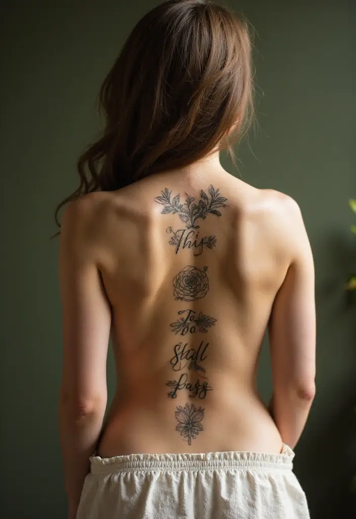 28 Spine Tattoos for Women Quotes That Tell a Meaningful Story - 4. 'This Too Shall Pass'