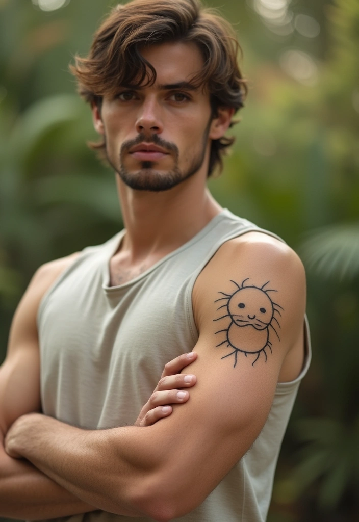 28 Unique Arm Tattoos for Men That Stand Out from the Crowd - 19. Minimalist Sun