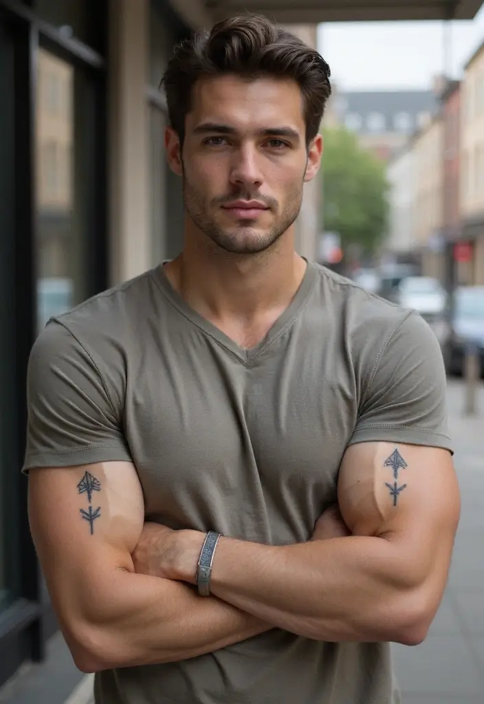 28 Unique Arm Tattoos for Men That Stand Out from the Crowd - 28. Minimalist Arrowhead