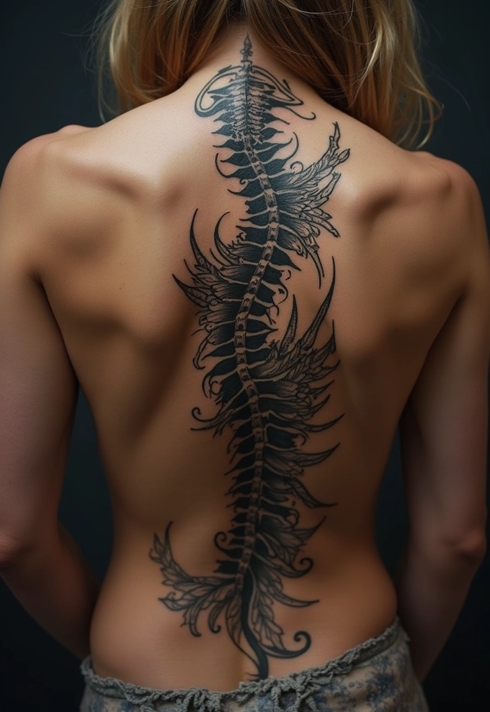29 Delicate Spine Tattoos for Women Who Love - 24. Cultural Symbols