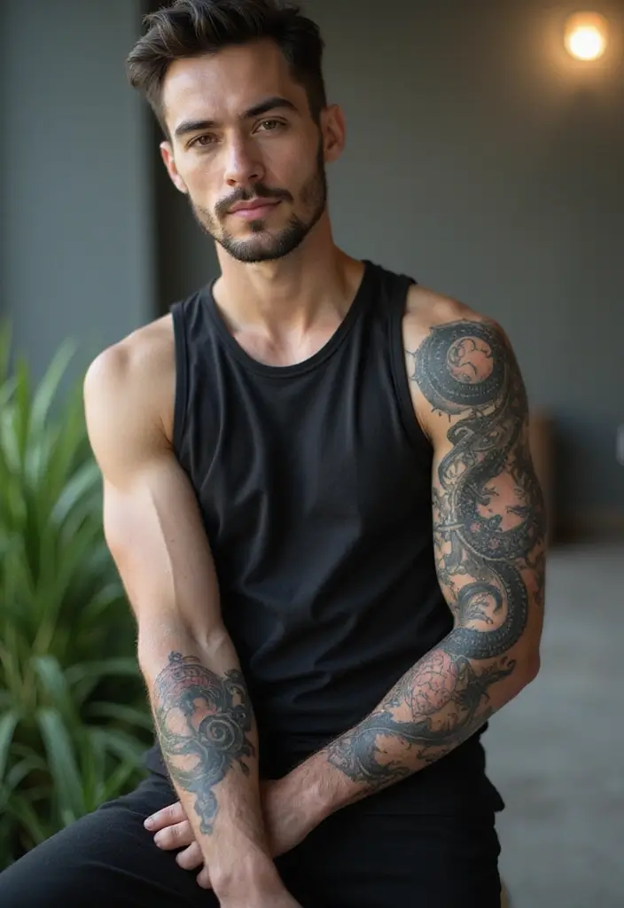 29 Dragon Sleeve Tattoos for Men That Symbolize Strength - 7. Celestial Dragon