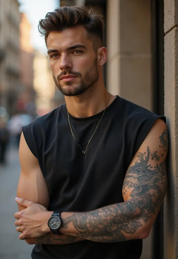 29 Dragon Sleeve Tattoos for Men That Symbolize Strength - 9. Dragon Wrapping Around Arm