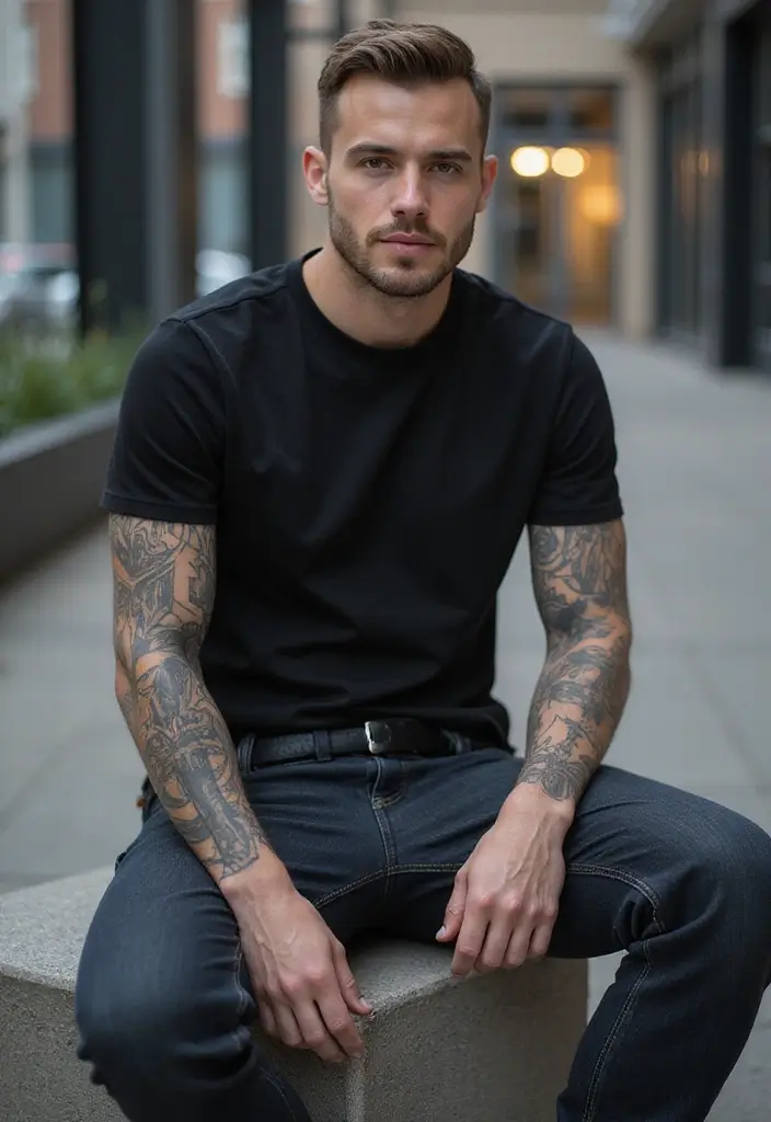 29 Large Arm Tattoos for Men That Capture Attention - 11. Geometric Cross Designs