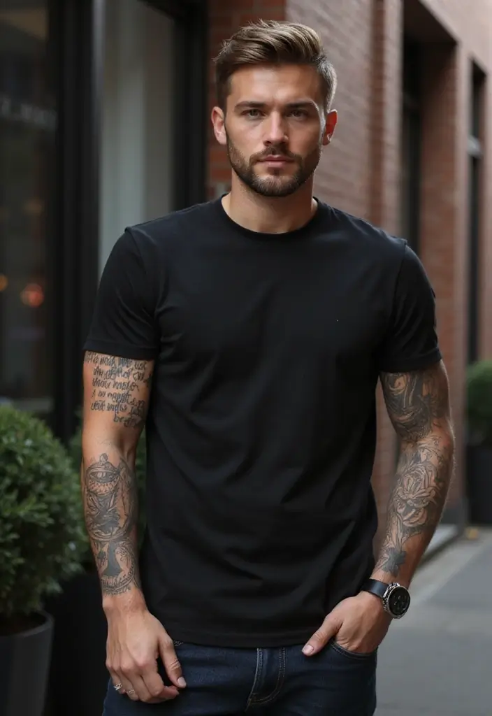 29 Large Arm Tattoos for Men That Capture Attention - 16. Geometric Patterns with Affirmations