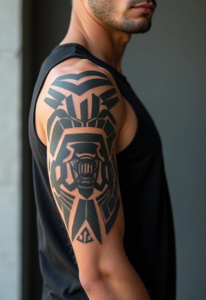 29 Large Arm Tattoos for Men That Capture Attention - 2. Bold Geometric Patterns