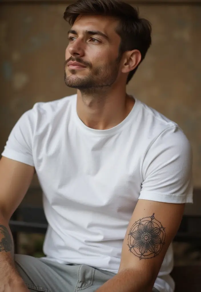 29 Religious Sleeve Tattoos for Men That Express Faith - 11. Spiritual Mandalas